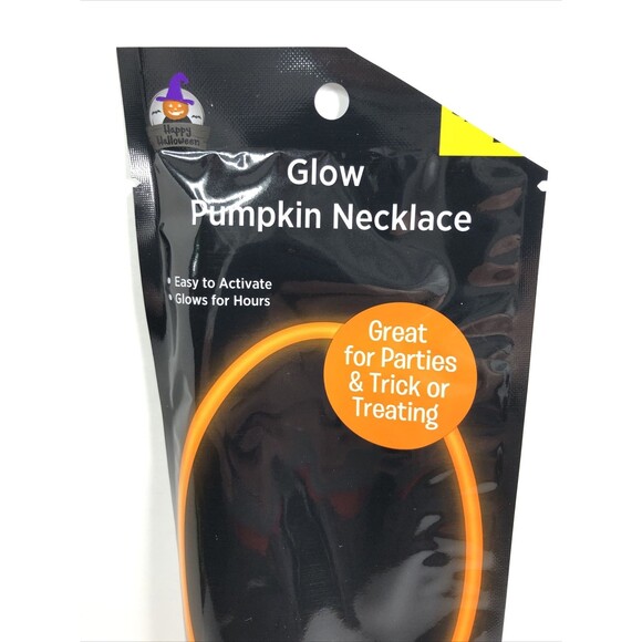 Glow Pumpkin Necklace Easy to Activate Glows for Hours - Picture 3 of 7